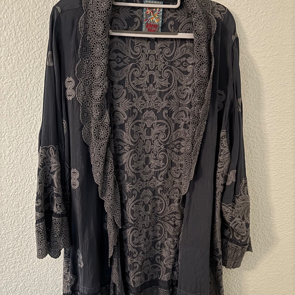 Johnny Was Gorgeous Gray Embroidered Jacked - XL